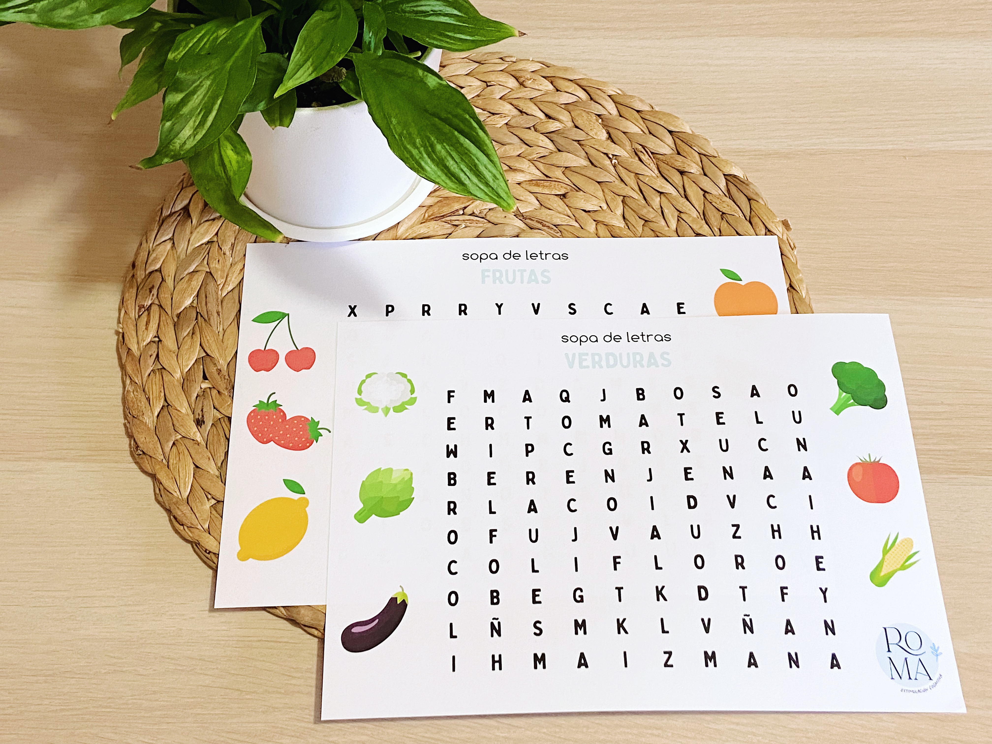 SOPA DE LETRAS FRUTAS Y VERDURAS – ROMA